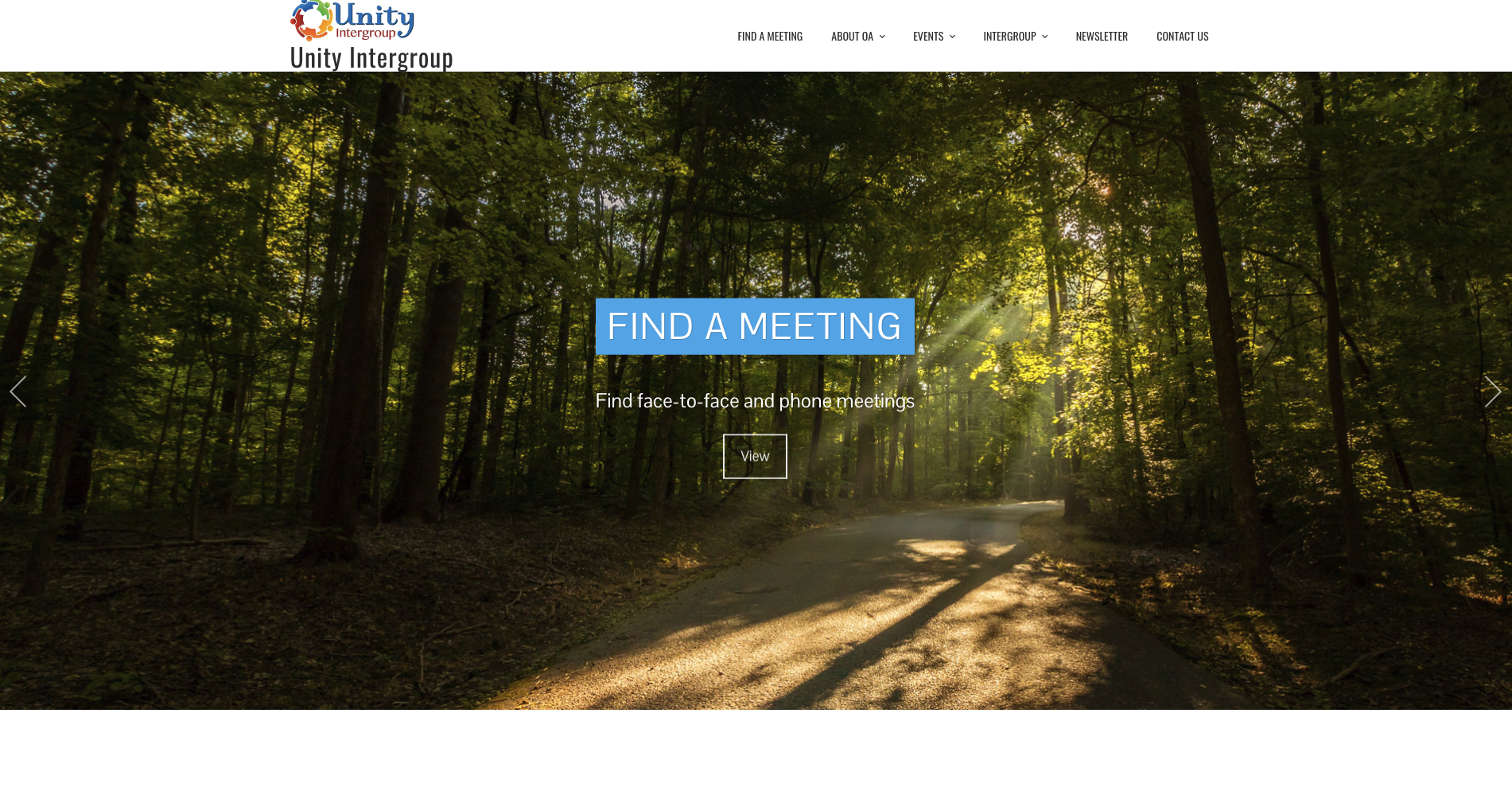 Unity Intergroup Homepage Screenshot